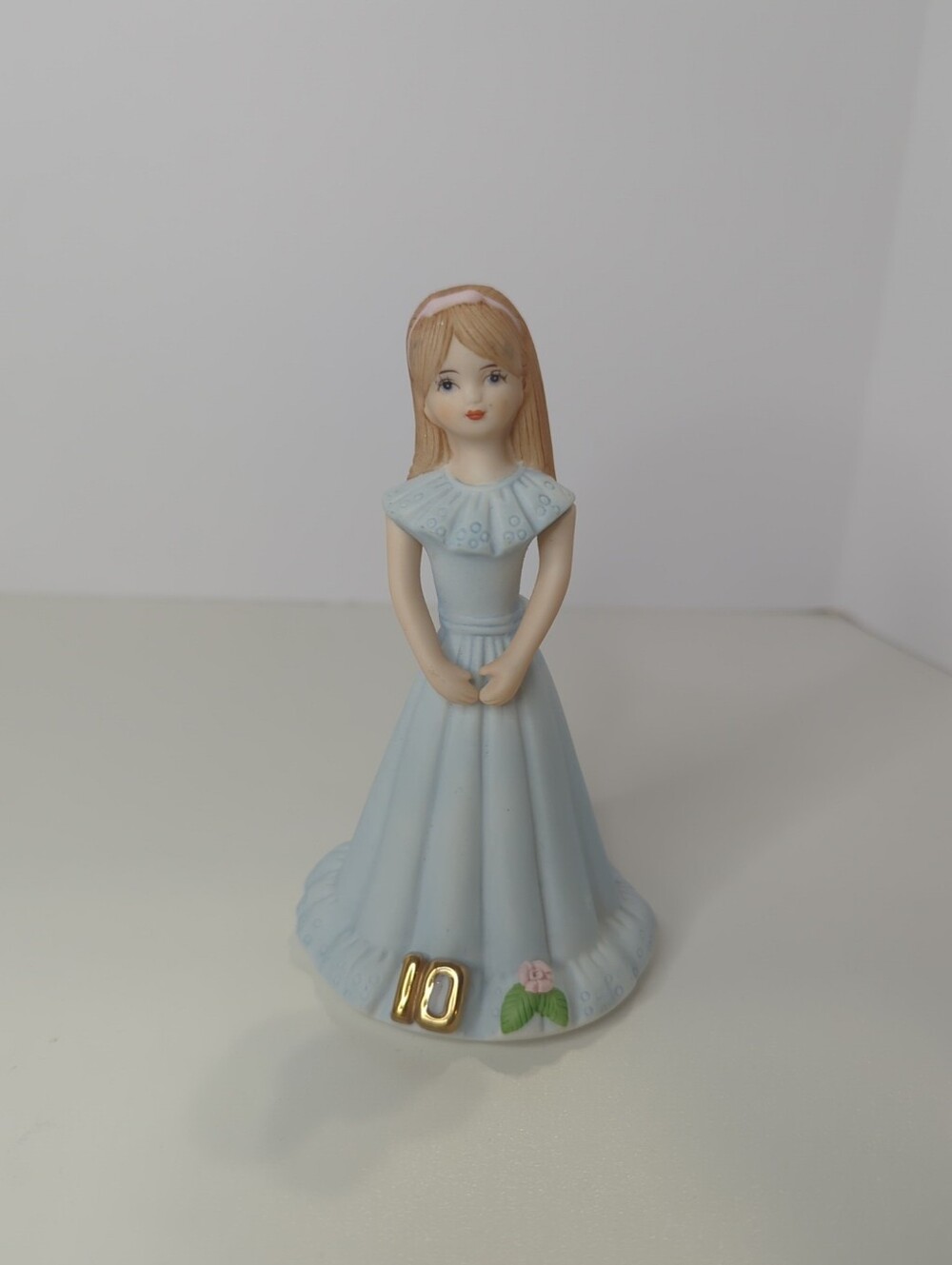 Vintage Growing Up 10 Birthday Girls Brunette Hair Enesco 1982